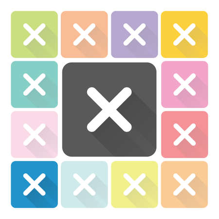 Cross Icon color set illustration.のイラスト素材