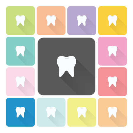 Tooth Icon color set illustration.のイラスト素材