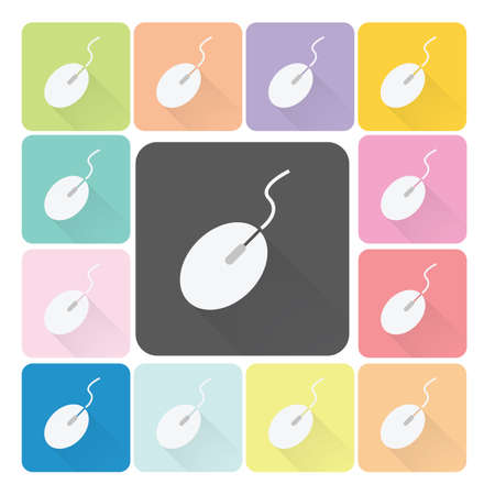 Mouse Icon color set vector illustrationのイラスト素材
