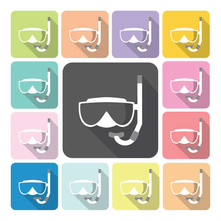 Snorkel Icon color set vector illustrationのイラスト素材