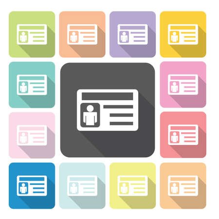 Business card Icon color set vector illustrationのイラスト素材