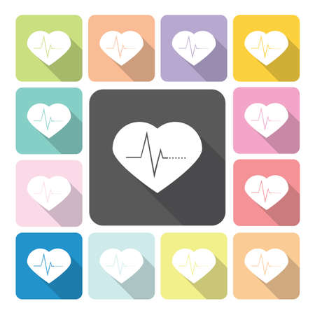 Heart medical Icon color set vector illustrationのイラスト素材