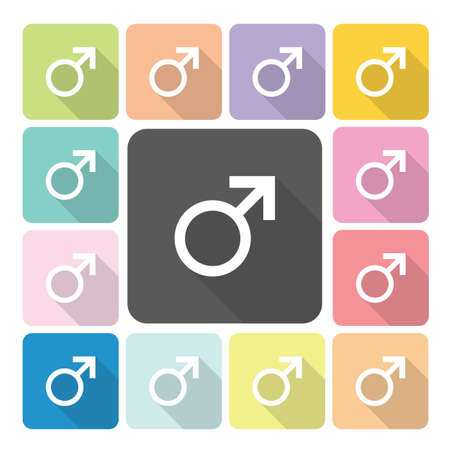 Male Icon color set vector illustration.のイラスト素材