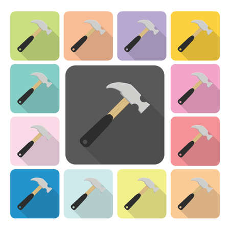 Hammer Icon color set vector illustration.のイラスト素材