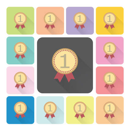 Medal Icon color set vector illustrationのイラスト素材
