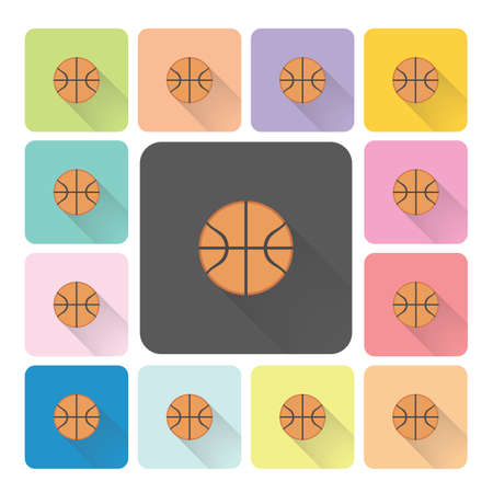 Basketball Icon color set vector illustration.のイラスト素材