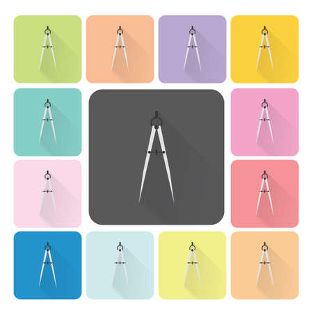 Compass Icon color set vector illustration.のイラスト素材