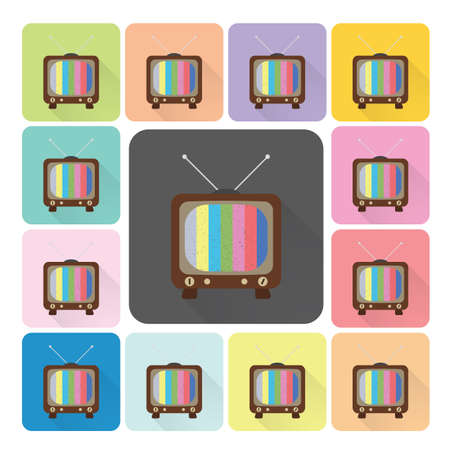 Television Icon color set vector illustration.のイラスト素材