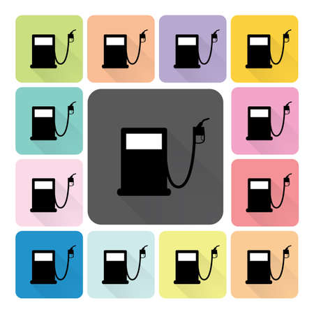 Petrol Icon color set vector illustration.のイラスト素材