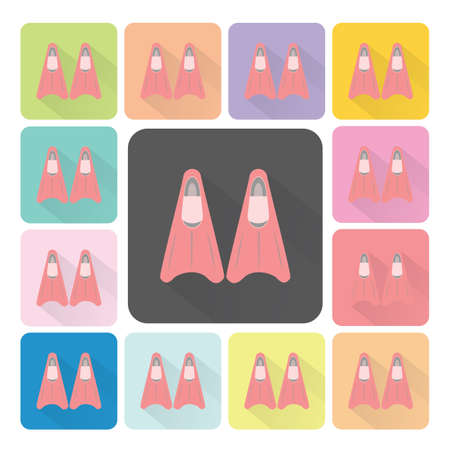 Fin Icon color set vector illustration.のイラスト素材