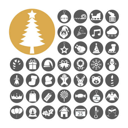 Christmas Icon set vector illustration.のイラスト素材