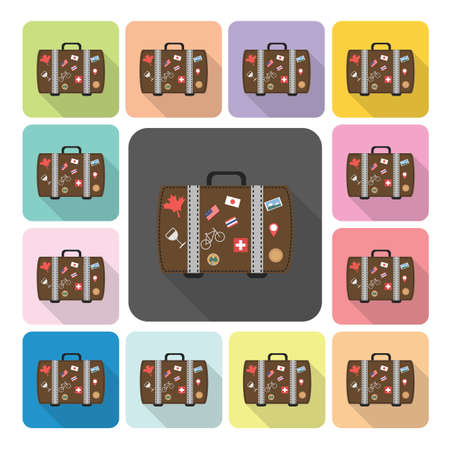 Bag Icon color set vector illustration.のイラスト素材