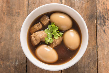 Eggs boiled in chalice,stewed egg.の写真素材