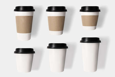 Design concept of mockup coffee cup set on  isolated on white background.の写真素材