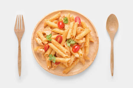 Design concept of mockup Penne pasta isolated on white background. Clipping Path included on white background.の写真素材