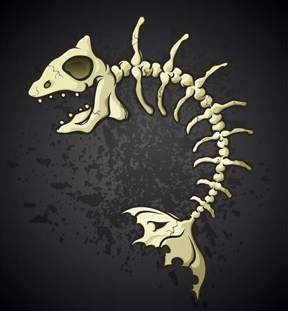 Fish Bones Skeleton Cartoon Characterのイラスト素材