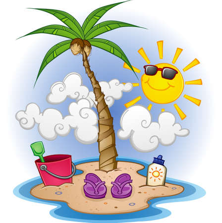 Island Paradise Cartoonのイラスト素材