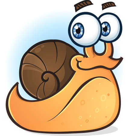 Snail Smiling Cartoon Characterのイラスト素材