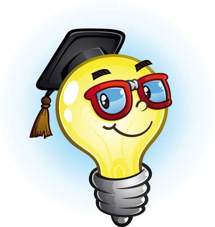 Light Bulb Education Cartoon Characterのイラスト素材