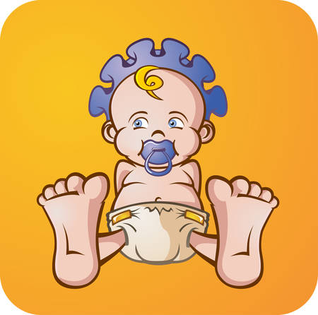 Baby Boy Cartoon Characterのイラスト素材