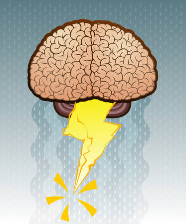 Brain Storm Cartoon Illustrationのイラスト素材