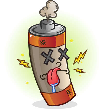 Dead Battery Cartoon Character Dead Battery Cartoon Character