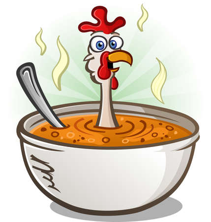 Chicken Soup Cartoon Characterのイラスト素材