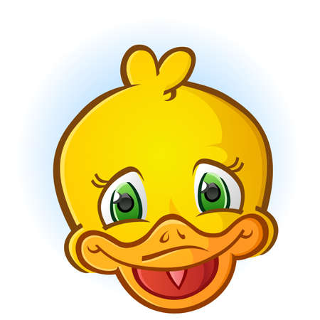 Yellow Rubber Duck Face Cartoonのイラスト素材