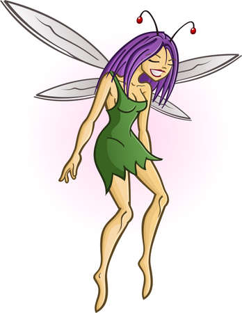 Flying Fairy Cartoon Characterのイラスト素材