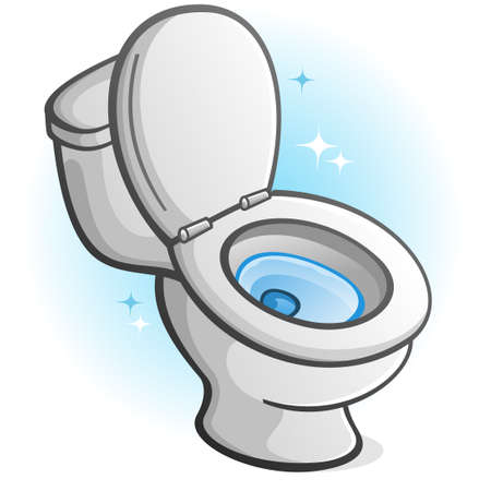 Sparkling Clean Toilet Illustrationのイラスト素材