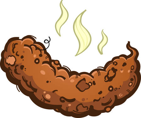 Poop turd illustration on white background.のイラスト素材