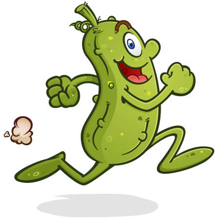 Healthy Running Pickle Cartoon Characterのイラスト素材