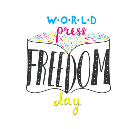 Hand drawn banner World press freedom dayのイラスト素材