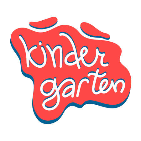 Red kindergarten letteringのイラスト素材