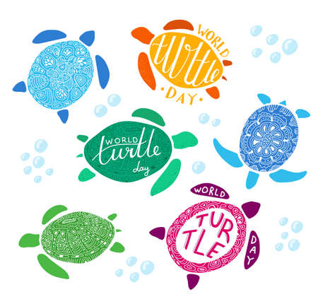 World turtle day setのイラスト素材