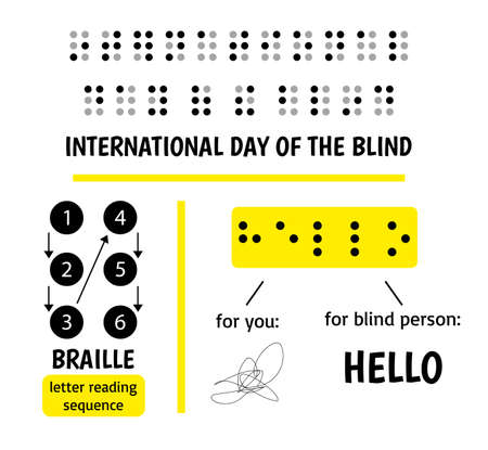 Dots Braille text - International Day of the blindのイラスト素材