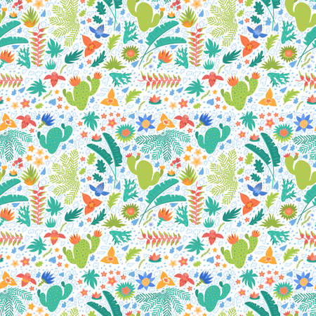 botanical seamless pattern on whiteの写真素材