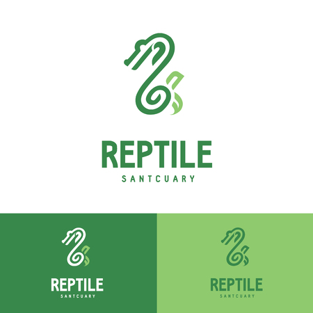 Graphic Green Modern Minimal Exotic Reptile Sanctuary Icon Symbolのイラスト素材