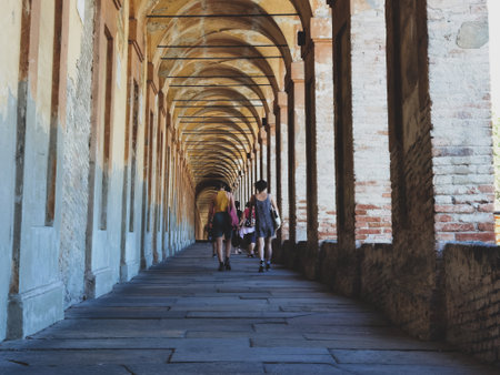 Typical arcades of the cities of central and northern Italy. They are widely used to be able to walk...