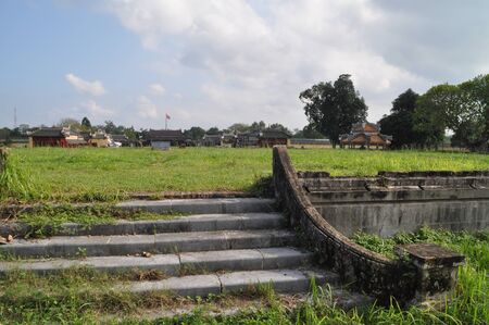Building of the Imperial City within the citadel of the city of Hu, Vietnam.の写真素材