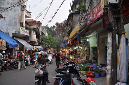 Traffic in Hanoi, Vietnam.のeditorial素材