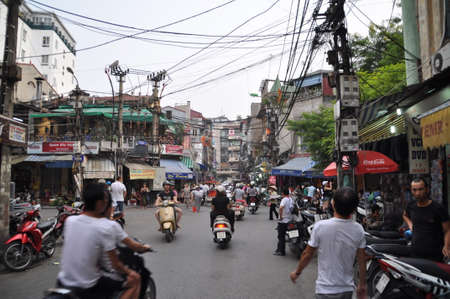 Traffic in Hanoi, Vietnam.のeditorial素材