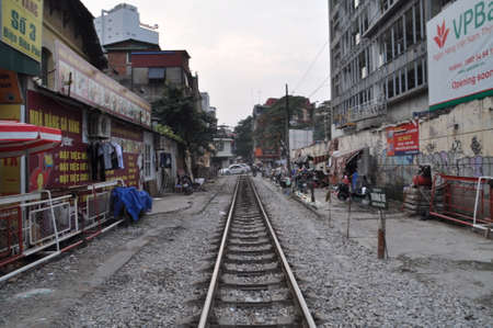 Railway in Hanoi, Vietnam.のeditorial素材