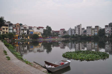 Lake in the center of Hanoi, Vietnam.のeditorial素材