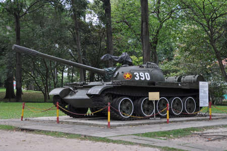 Tank at the Reunification Palace in Ho Chi Minh City, Vietnamのeditorial素材