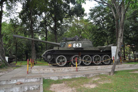Tank at the Reunification Palace in Ho Chi Minh City, Vietnamのeditorial素材