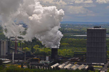View on industry in the city of Bottrop, Germany.