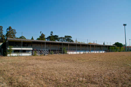 Main stand of a demolished football stadium in Valence, France.の写真素材