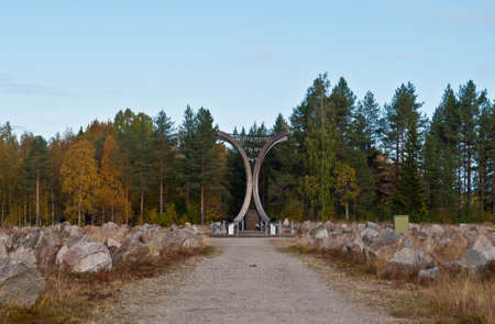 The Winter War Monument near Suomussalmi, Finland.の写真素材