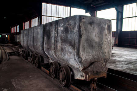 Mine carts in a former coal mine in Essen, Germanyのeditorial素材